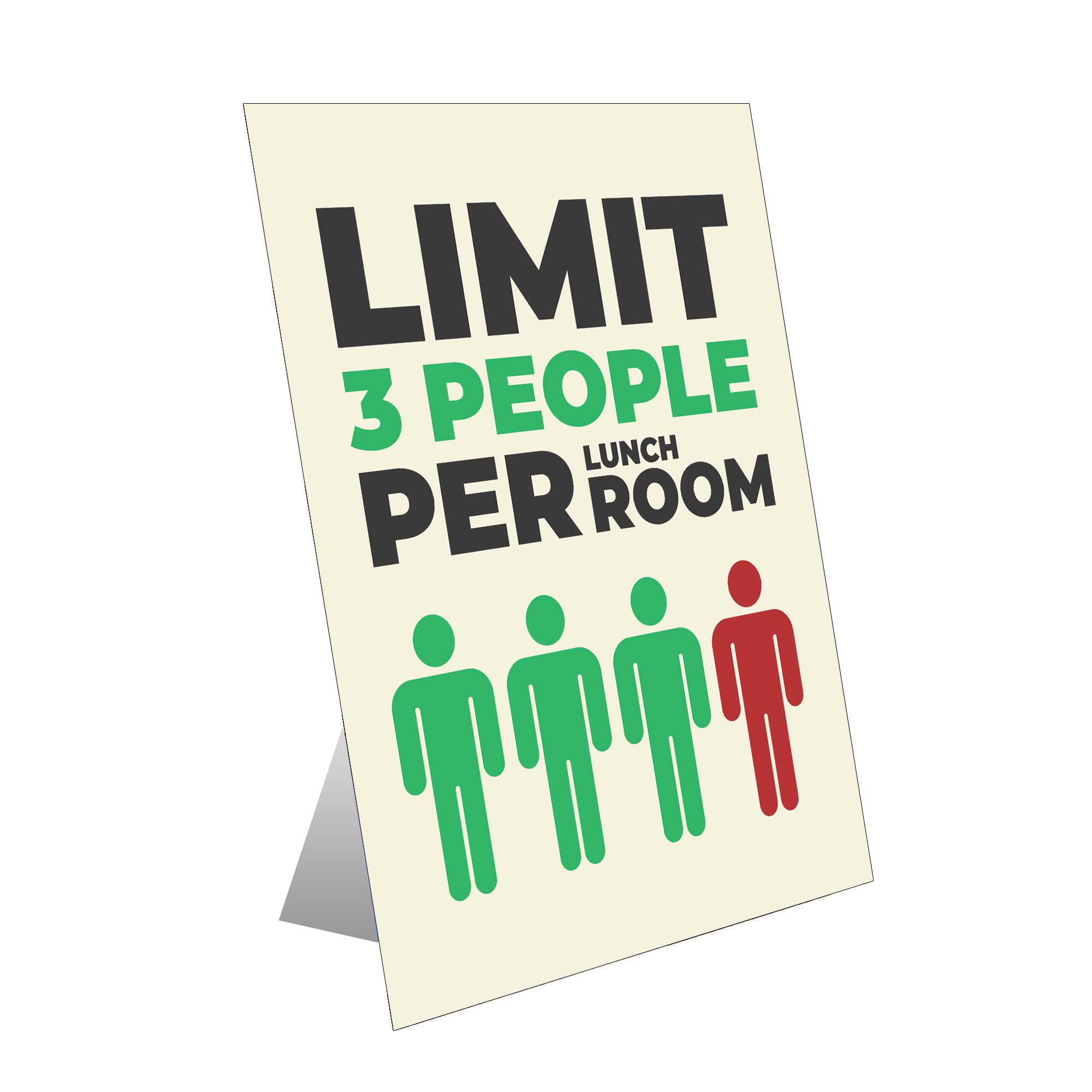 Limit 3 People Table Top Sign