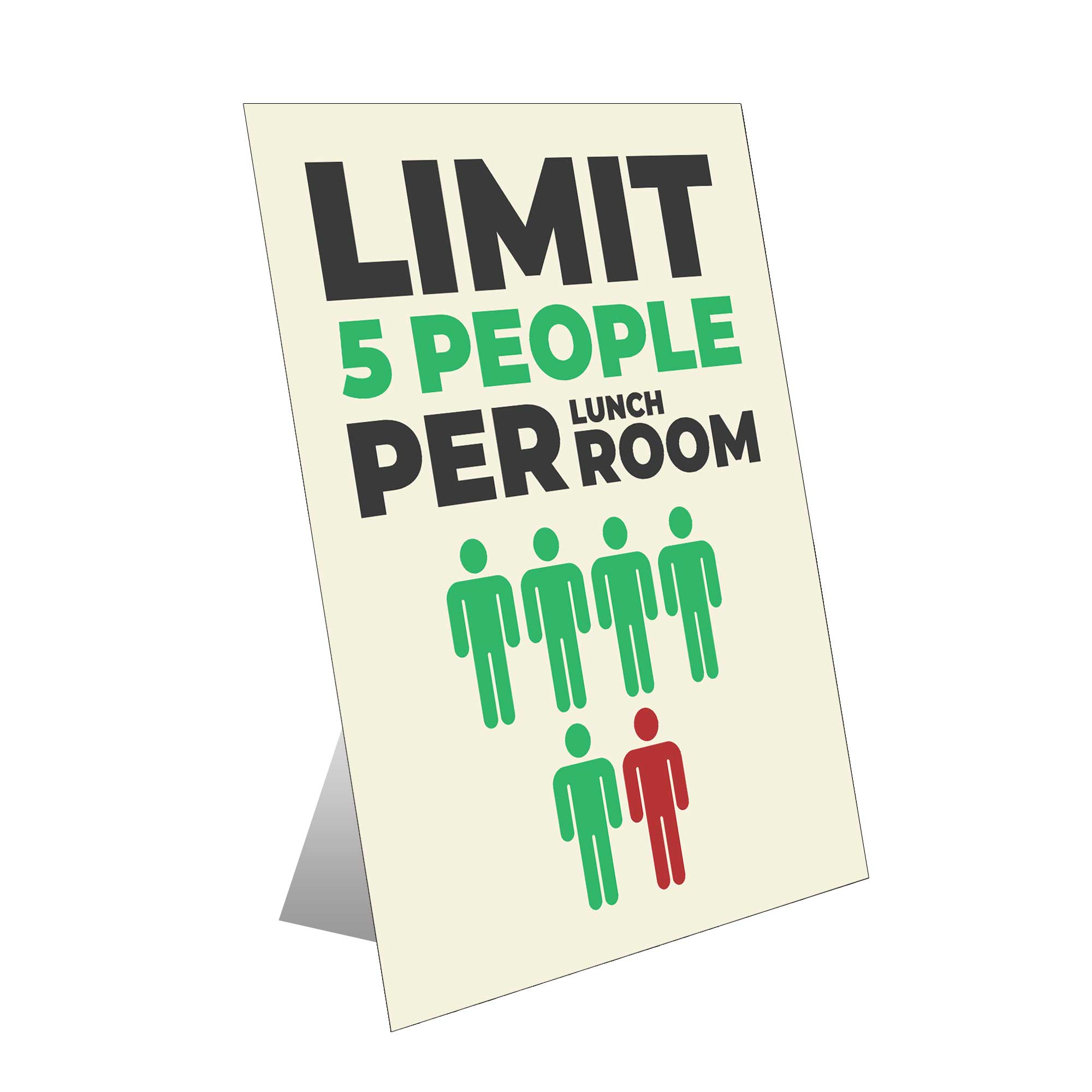 Limit 5 People Table Top Sign