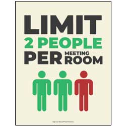 Limit 2 Per Meeting Room Sign