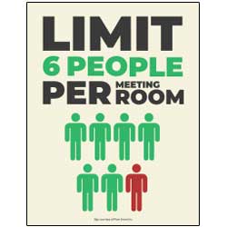 Limit 6 Per Meeting Room Sign