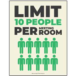 Limit 10 Per Meeting Room Sign