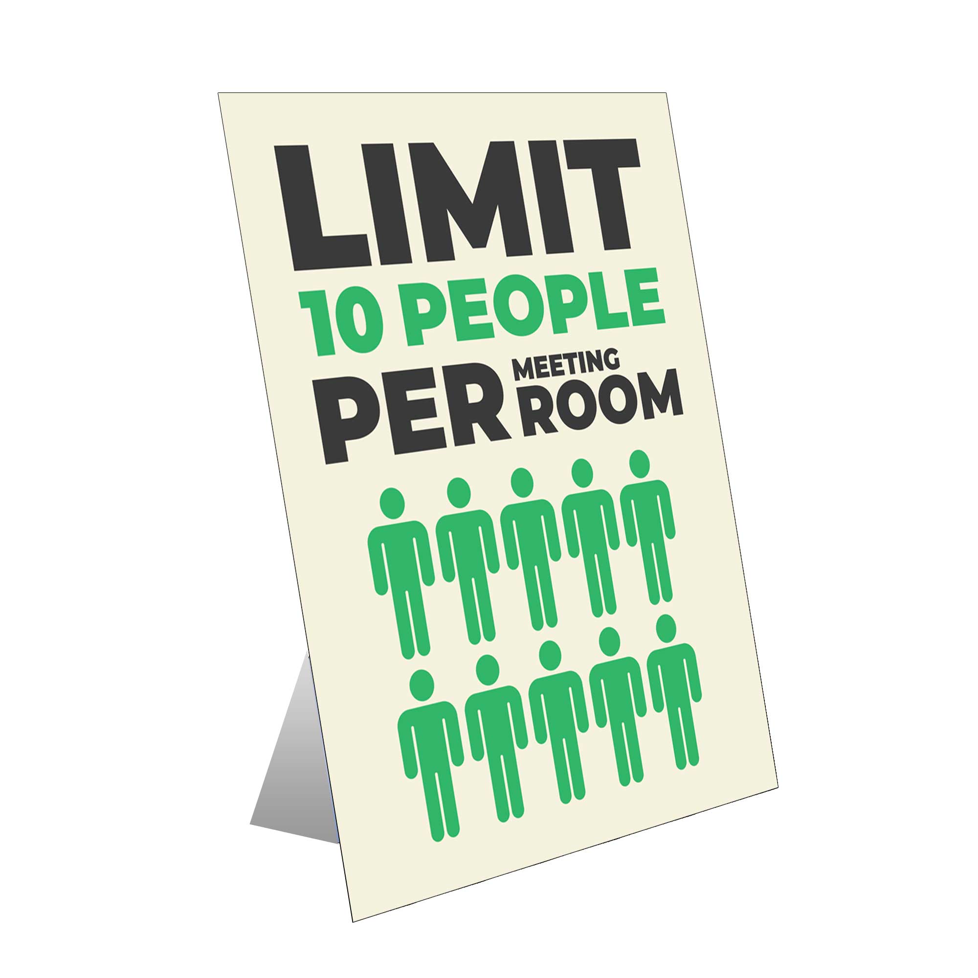 Limit 10 People Table Top Sign