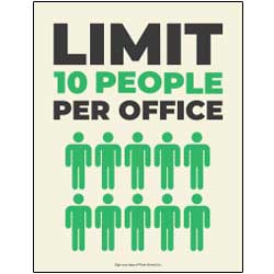 Limit 10 Per Office Sign