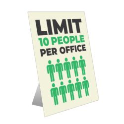 Limit 10 People Table Top Sign