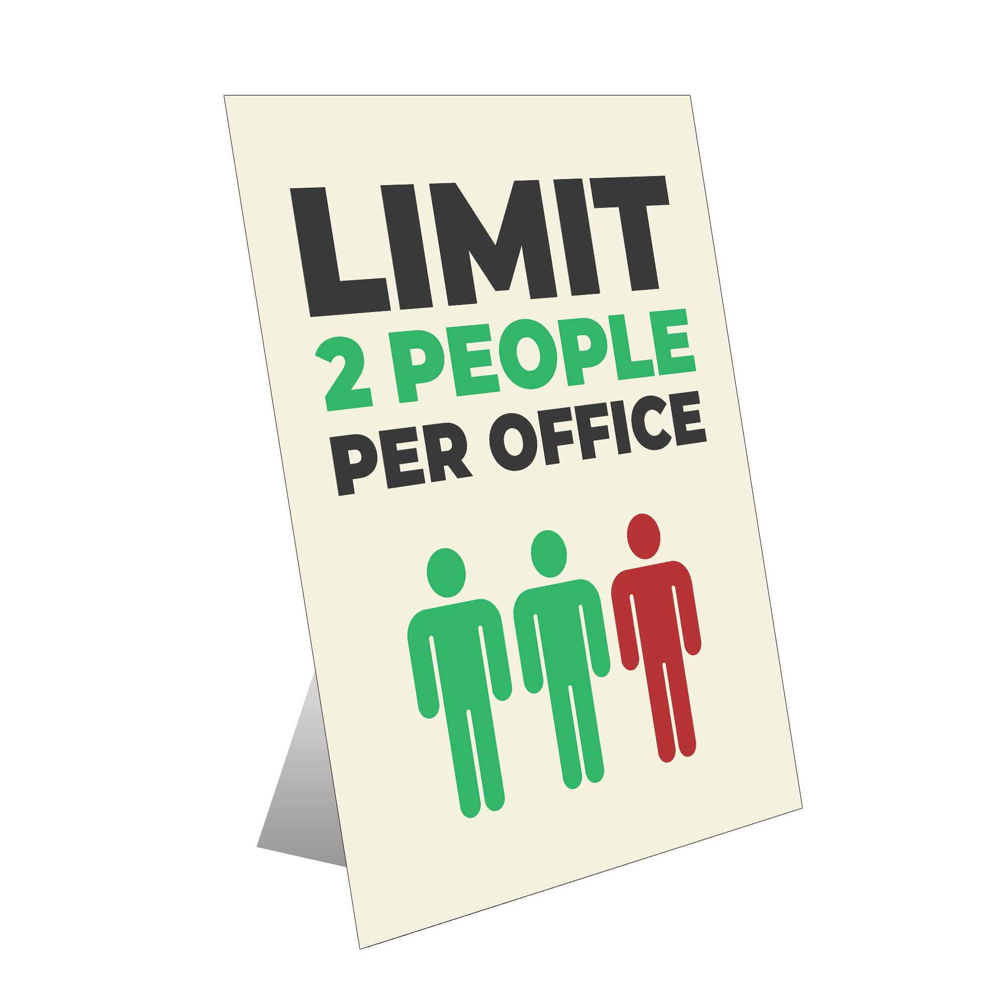 Limit 2 People Per Office Table Top Sign Plum Grove