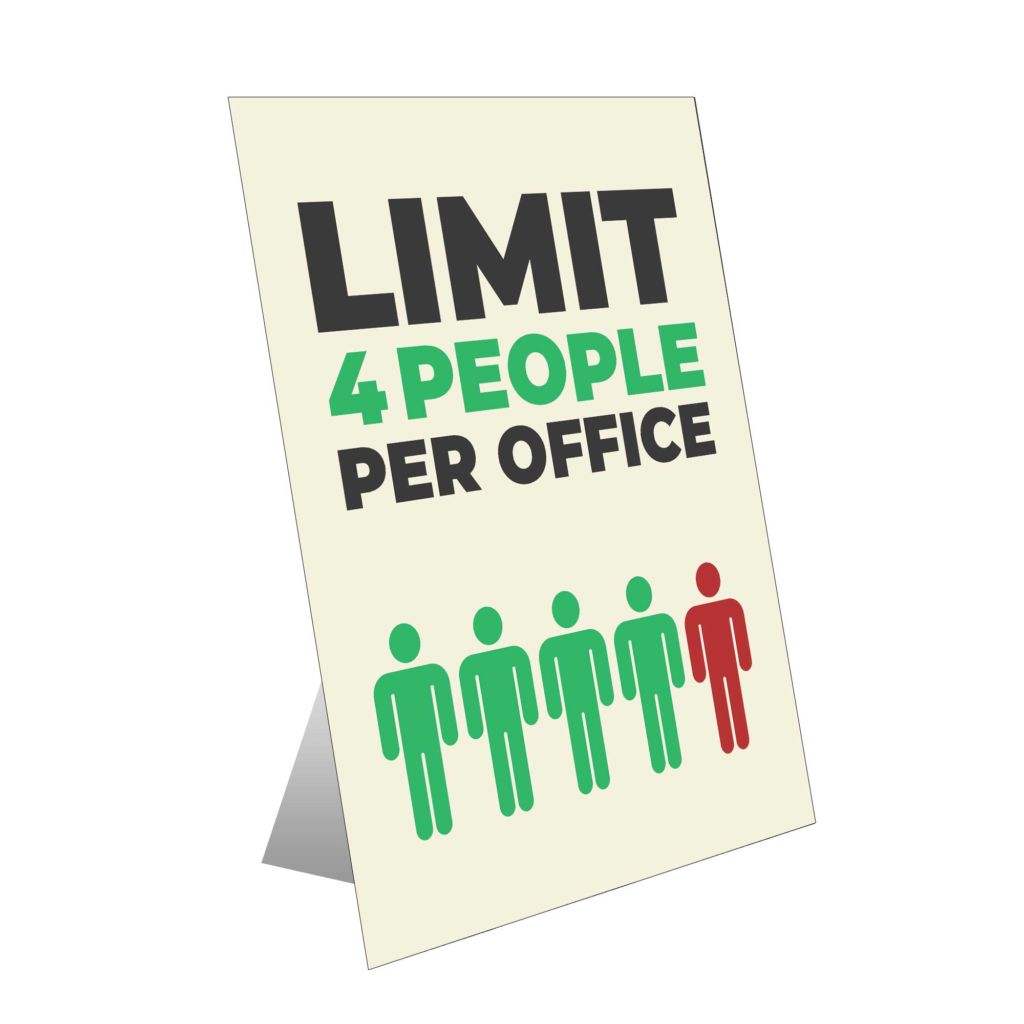 Limit 4 People Table Top Sign