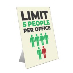 Limit 5 People Table Top Sign