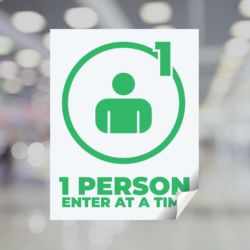 1 Person Enter At A Time Window Decal