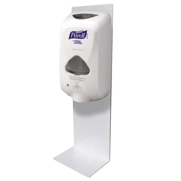 Metal Wall Mount For Purell Hand Sanitizer Dispensers White Antibacterial Finish Usa Plum Grove - Purell Wall Mounted Hand Sanitizer Dispenser With Drip Tray