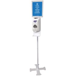 White Purell Stand with Sign