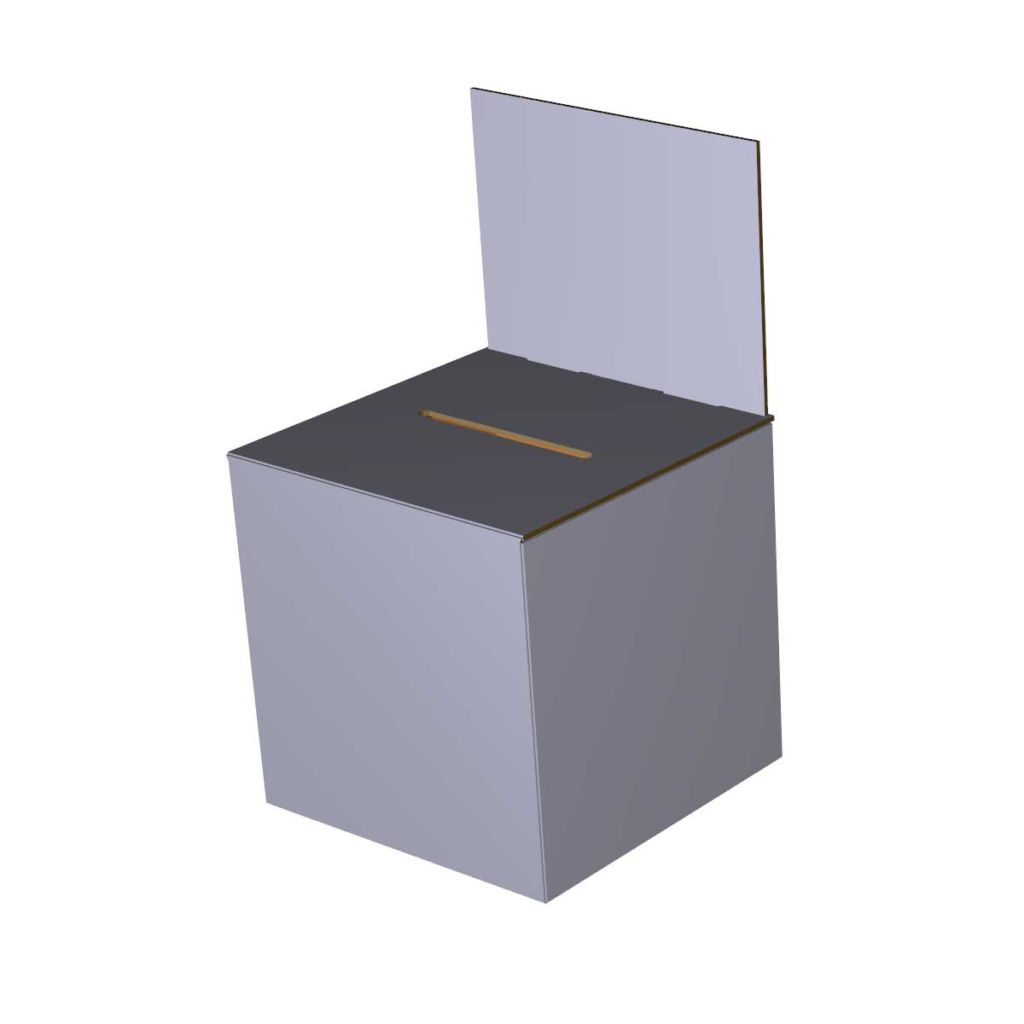 7.75-in H x 7.75-in W x 7.75.5-in L Ballot box with sign