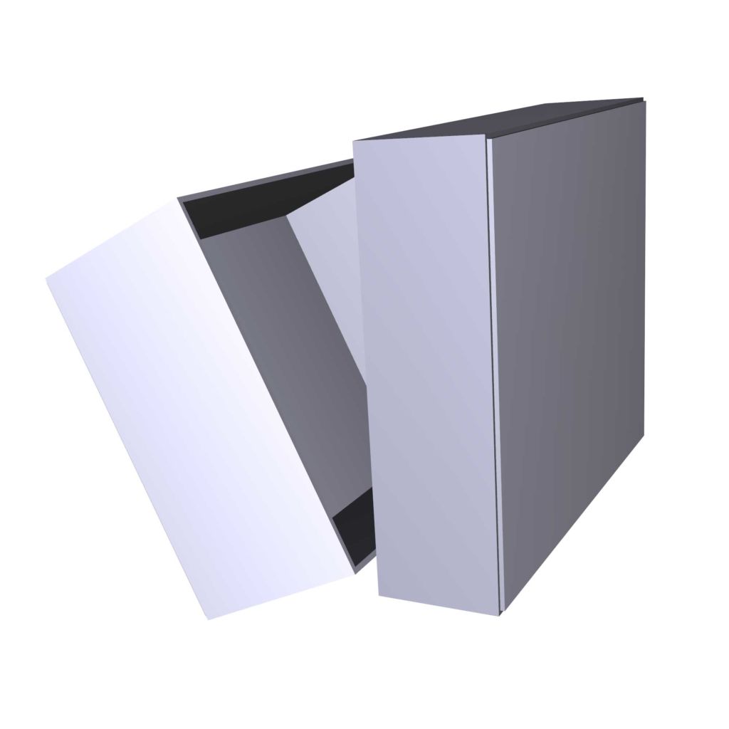 4-in H x 4-in W x 2-in L easy-folding box with matching top