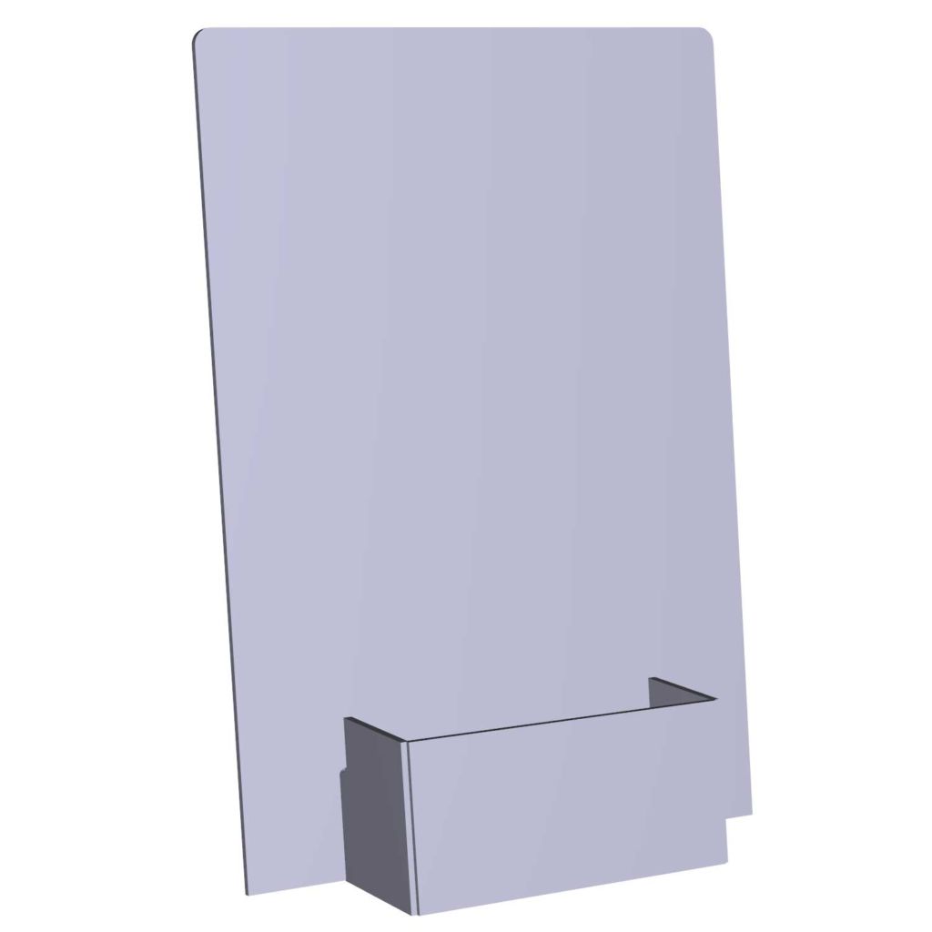 9.5-in H x 4-in W x 3-in L easy-folding brochure display box.