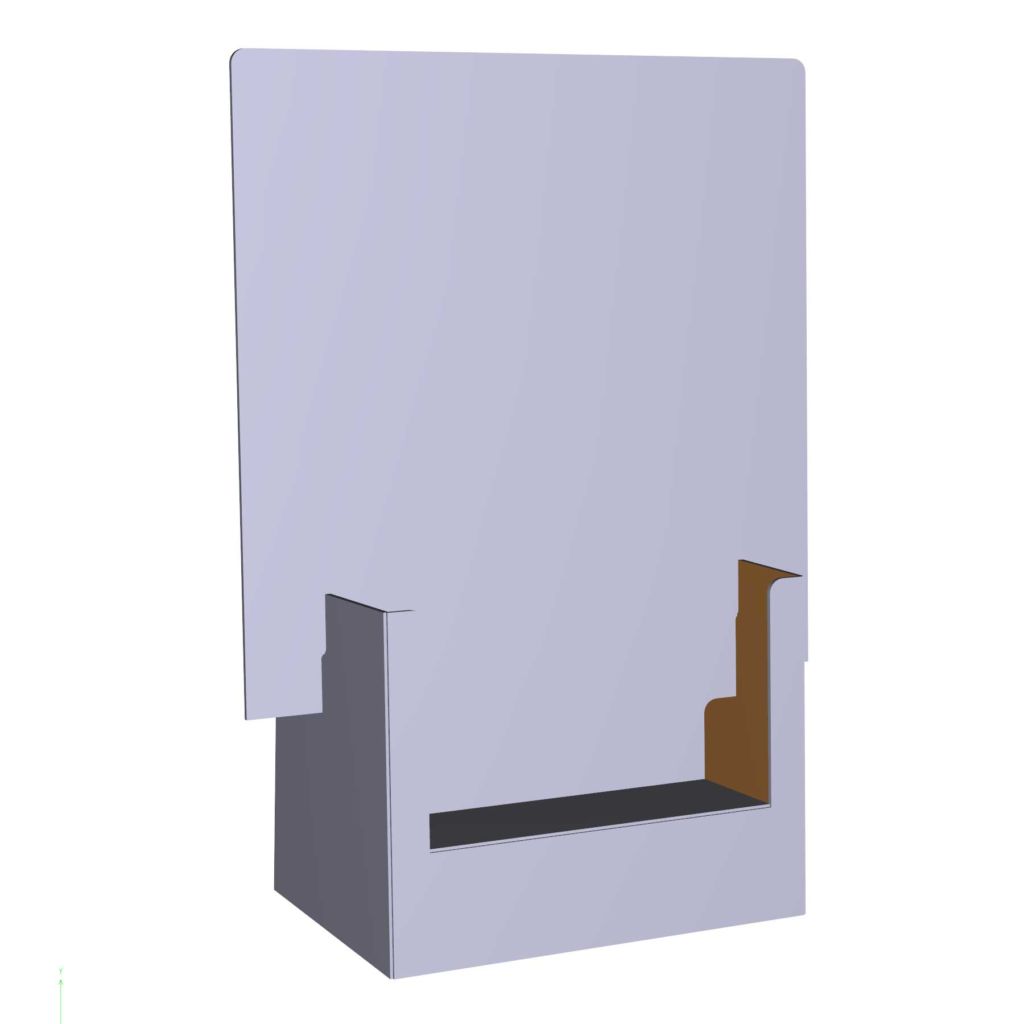 11.75-in H x 6-in W x 1.5-in L easy-folding brochure display box.