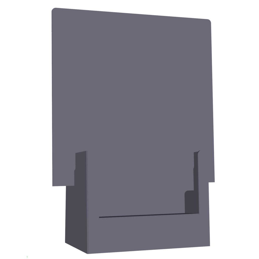 11.75-in H x 6-in W x 1.5-in L easy-folding brochure display box.