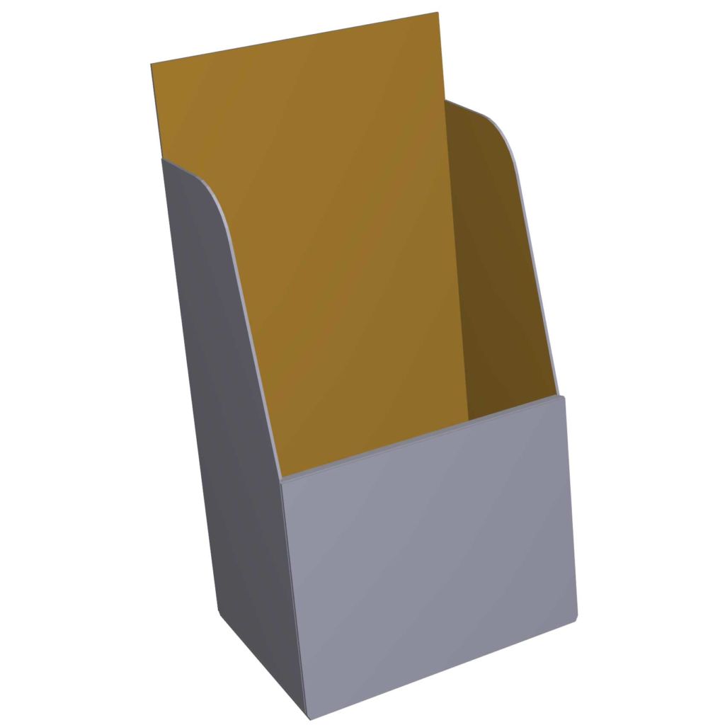 9-in H x 4-in W x 3-in L easy-folding brochure display box