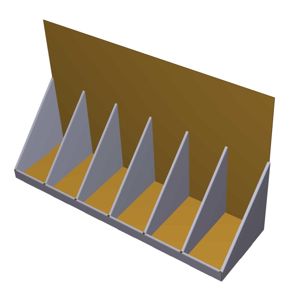 11.75-in D x 39.25-in W x 23.5-in H countertop literature display/organizer with 6 compartments.