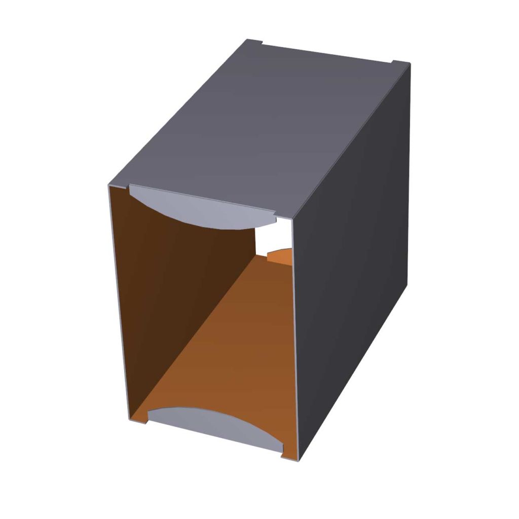 6-in W x 4-in W x 7.25-in H open-ended rectangular box