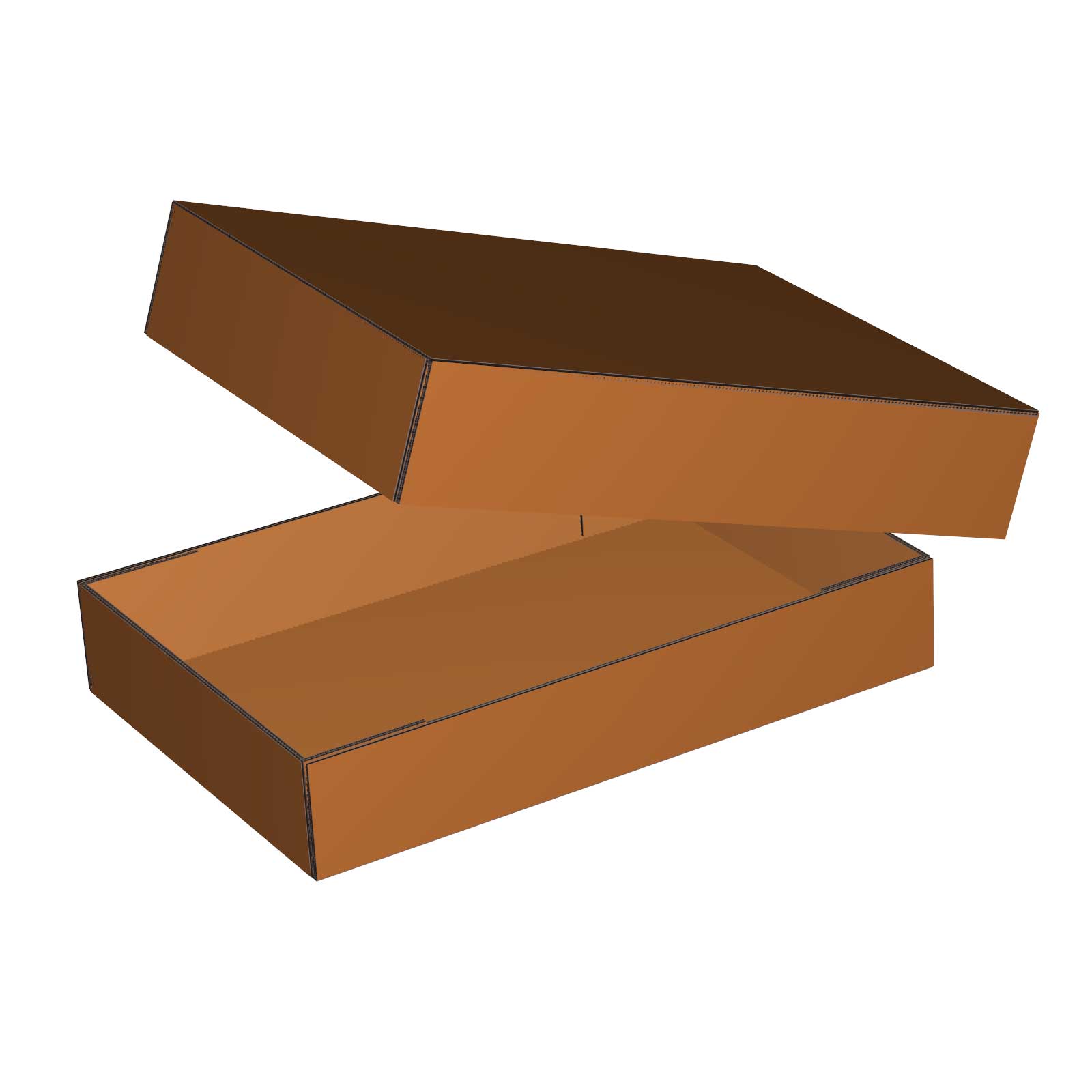 8.75-in W x 16-in L x 4-in H rectangular box top and bottom. - Image 1