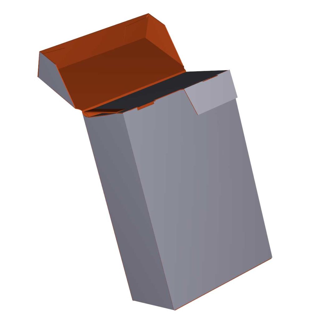4-in W x 7.75-in L x 11.75-in H rectangular box.