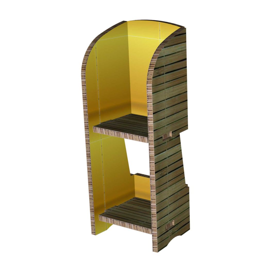 Custom Display with 2 Shelves | 23-in H x 20-in W