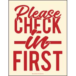 Please Check In First Sign