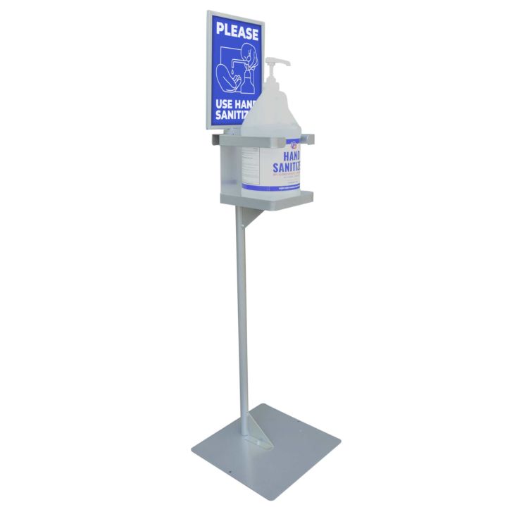 3-ft Gallon Jug Stand or Wipes Dispenser Stand with Sign, Indoor ...