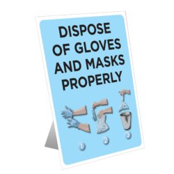 Dispose Gloves And Masks Window Clings