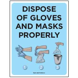 Dispose of Masks & Gloves Properly blue