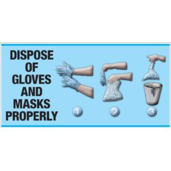 Dispose of gloves and masks properly banner
