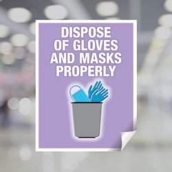 Dispose of Gloves and Masks Properly Window Sticker