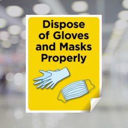 Dispose of gloves and masks properly Window Decal