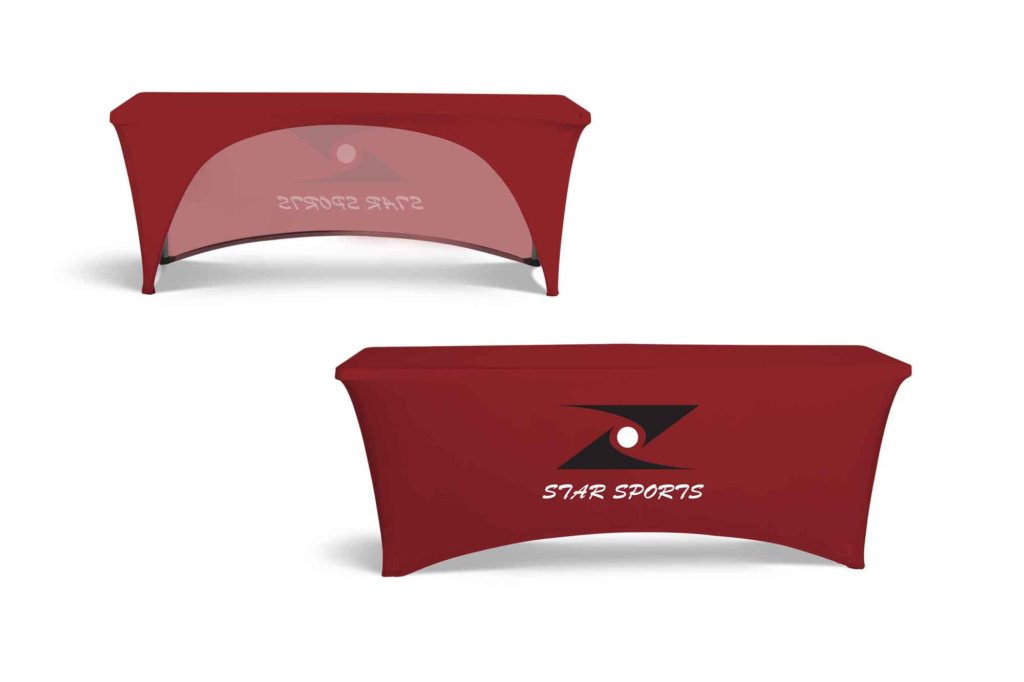 Fitted table cover open back