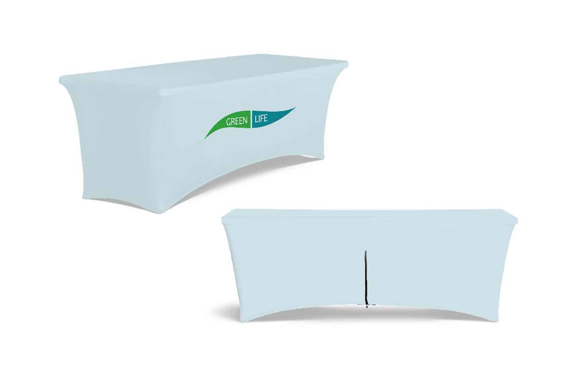 Fitted table cover with zipper back