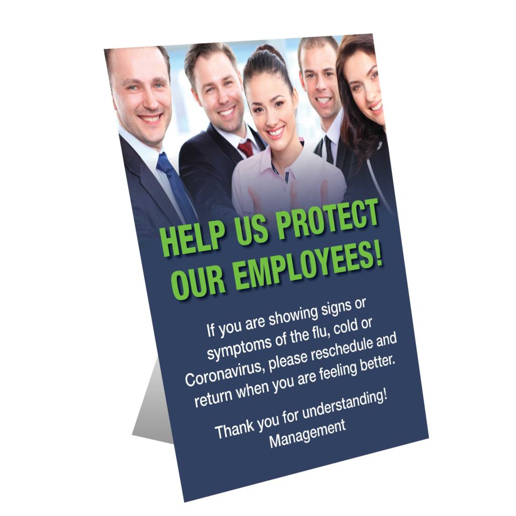 Help Us Protect Our Employees Table Top Sign