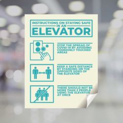Instructions On Staying Safe On An Elevator Window Decal