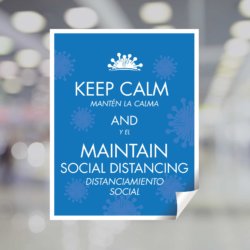 Keep Calm & Maintain Social Distancing Window Decal