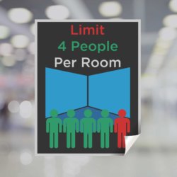 Limit 4 People Per Room Window Decal