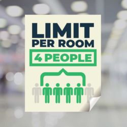 Limit Per Room - 4 People Window Decal