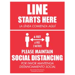 Line Starts Here – Social Distancing (English/Spanish)