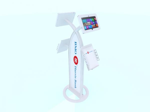 White Surface Stand with Brochure Holders