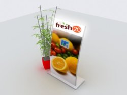 Lightbox sign with Android tablet
