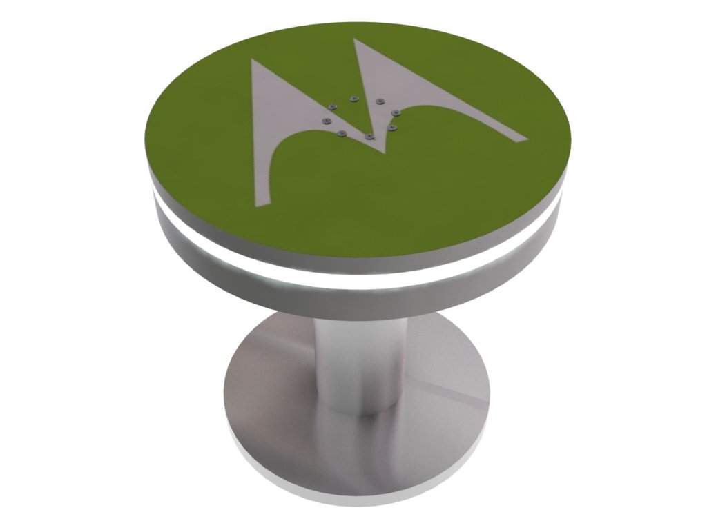 circle led end table with usb charging