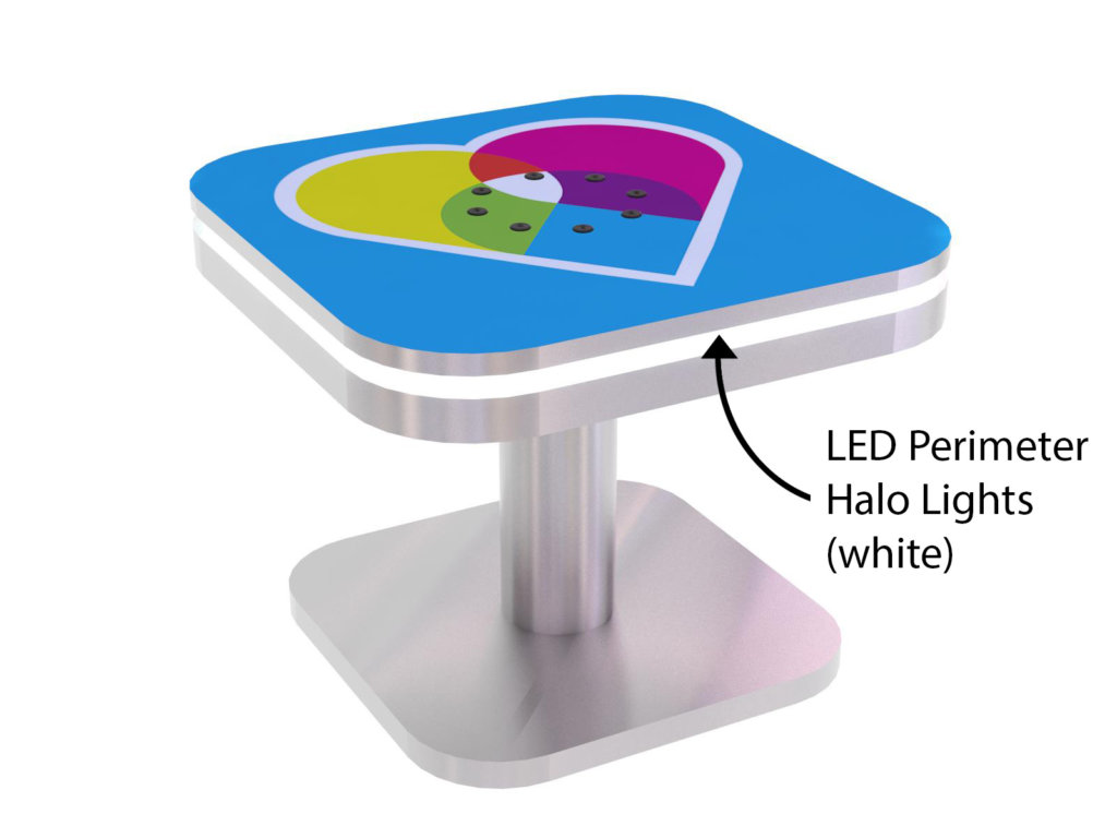 square LED coffee table