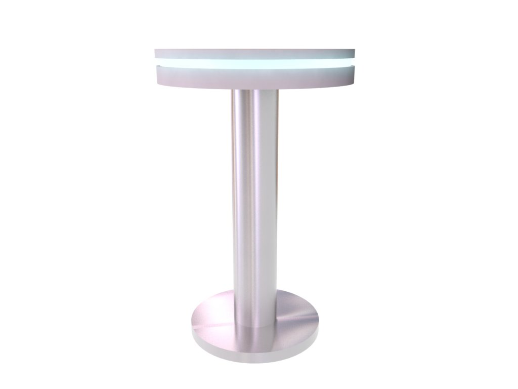 Small Bar Table with LED Rim & USB Charging, Various Shapes, 1.8x3.4-ft