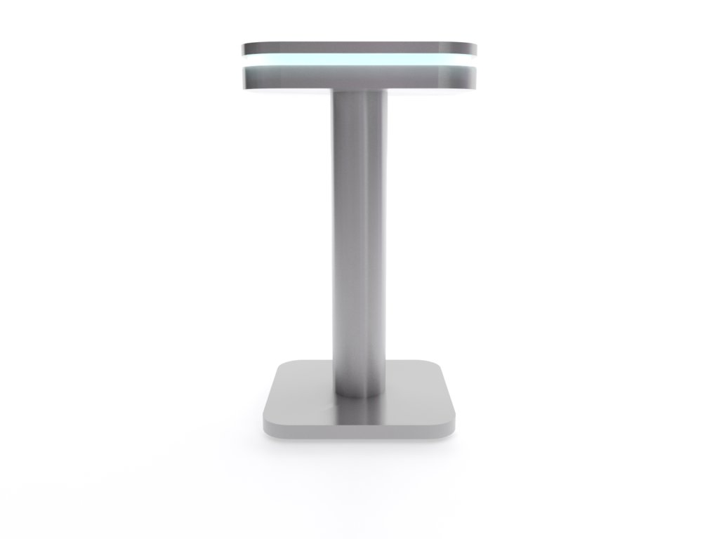 Small Bar Table with LED Rim & USB Charging, Various Shapes, 1.8x3.4-ft
