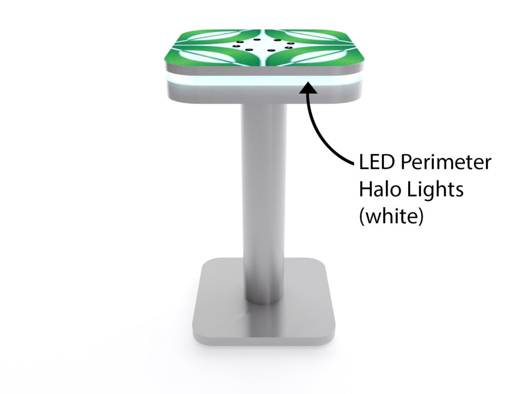 Small Bar Table with LED Rim & USB Charging, Various Shapes, 1.8x3.4-ft