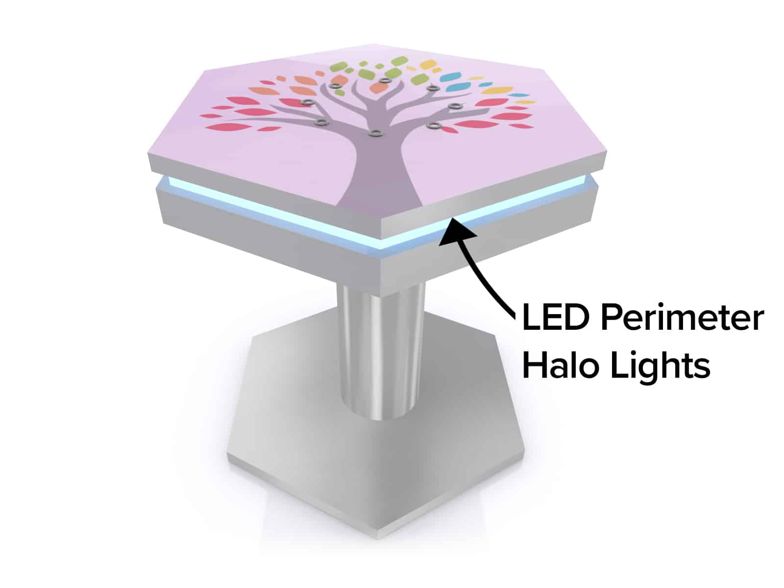 Hexagon End Table with USB Charging