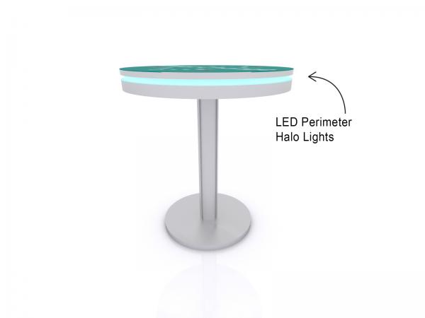 Wireless Charging Round Bar Table with LED Rim, 3x3x3.4-ft