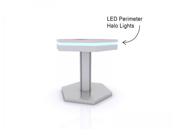 led lights on hexagon table